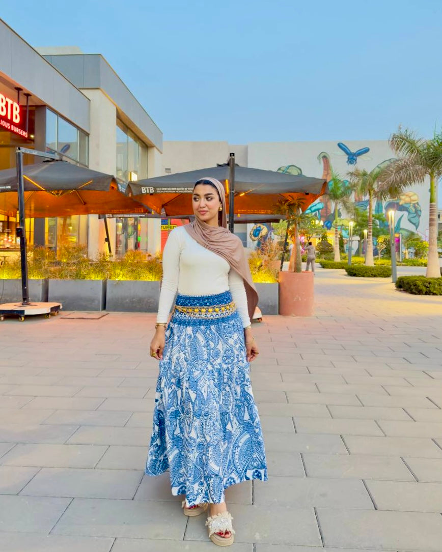 Floral Linen Skirt