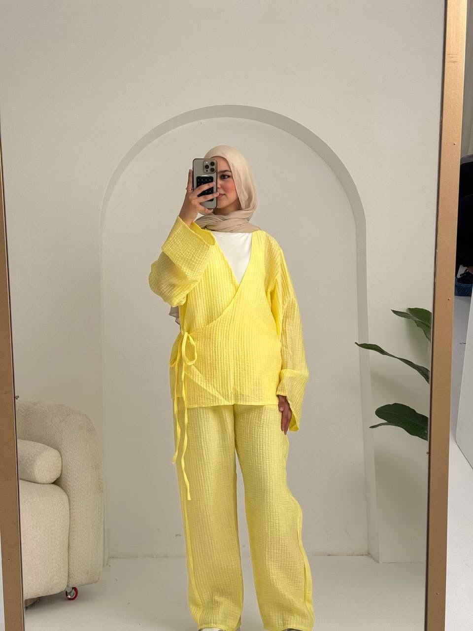 Tied wrap suit
