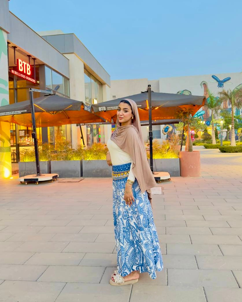 Floral Linen Skirt