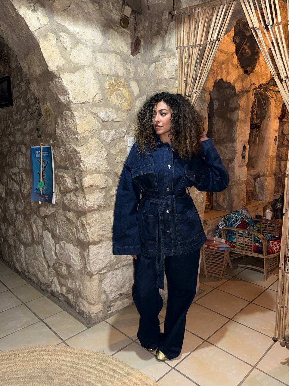 Waistline Denim Suit