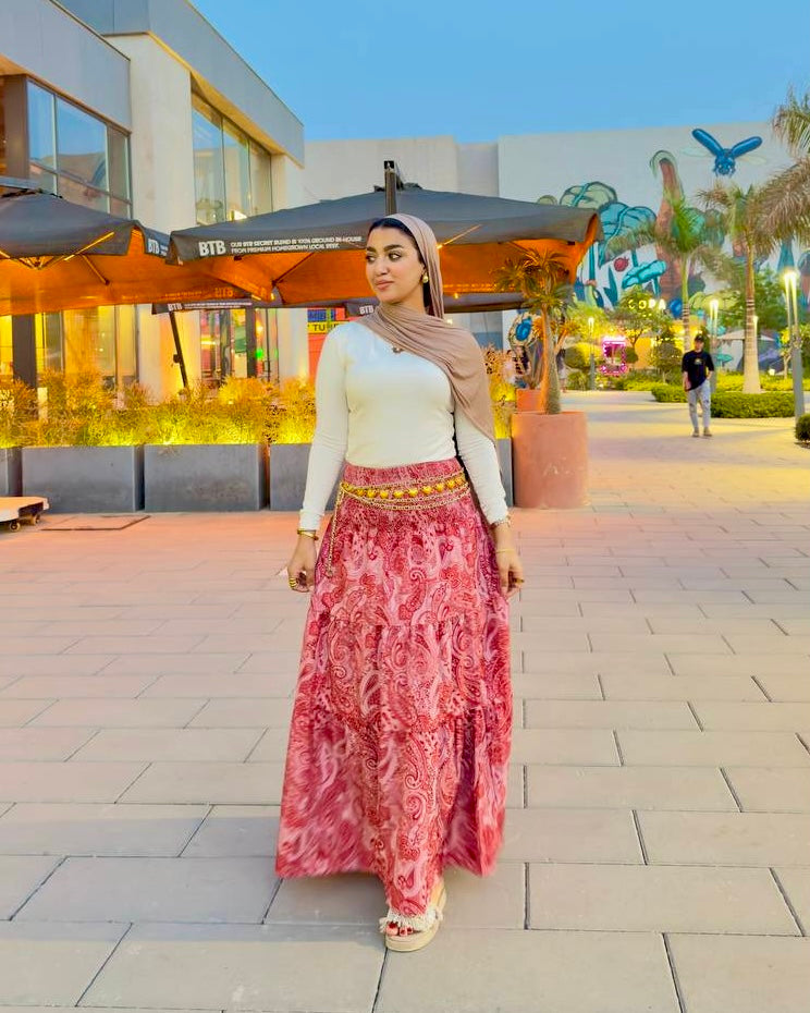 Floral Linen Skirt