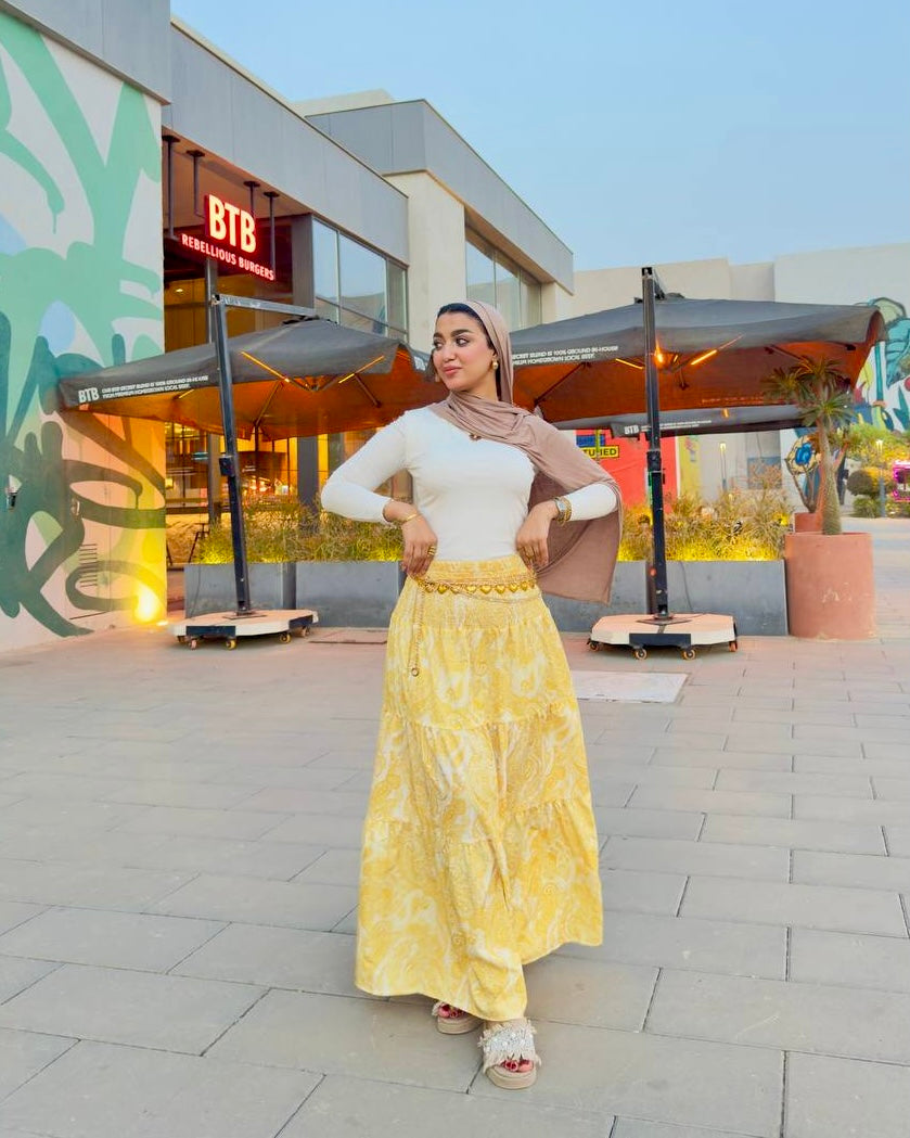 Floral Linen Skirt