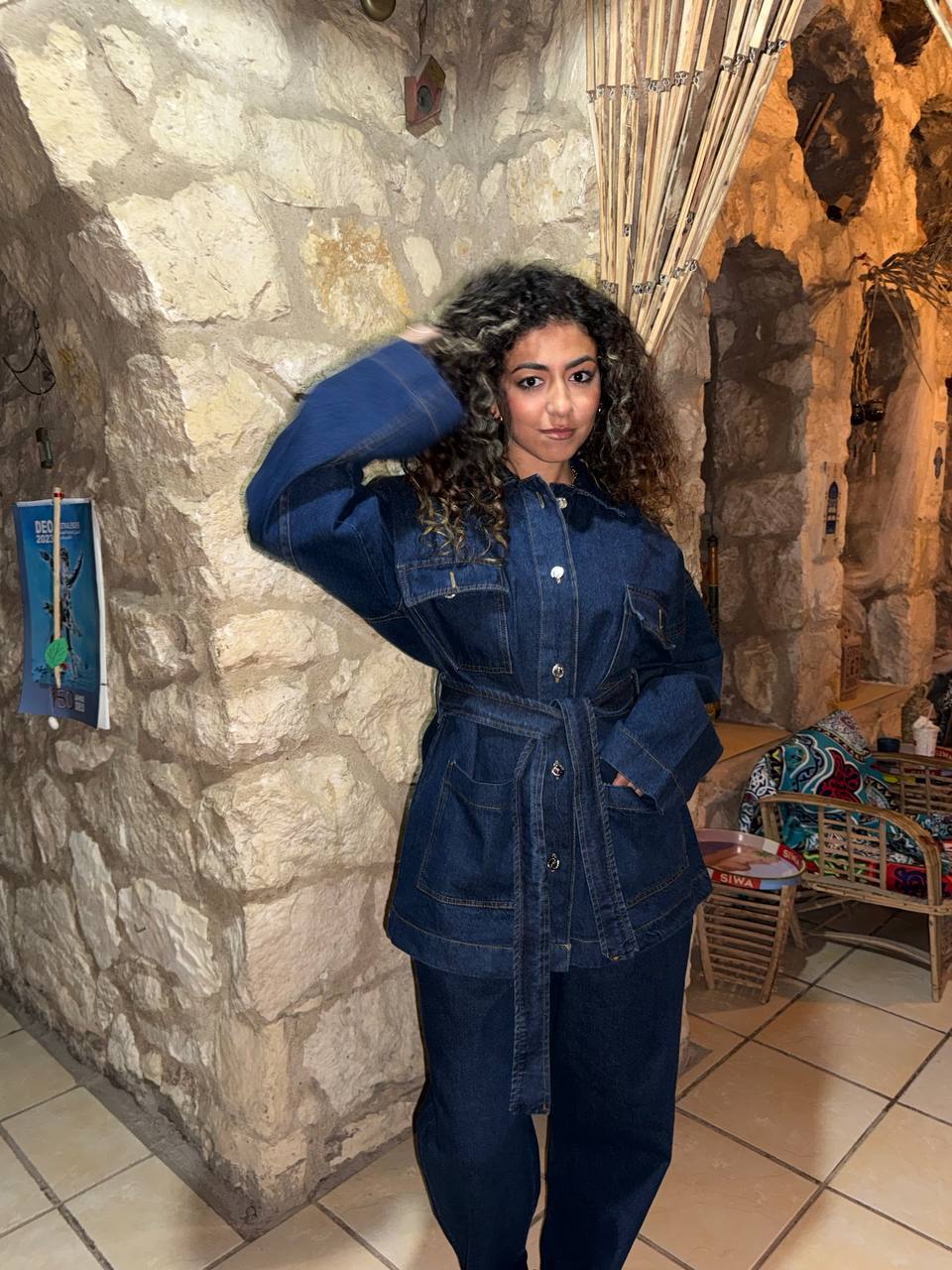 Waistline Denim Suit