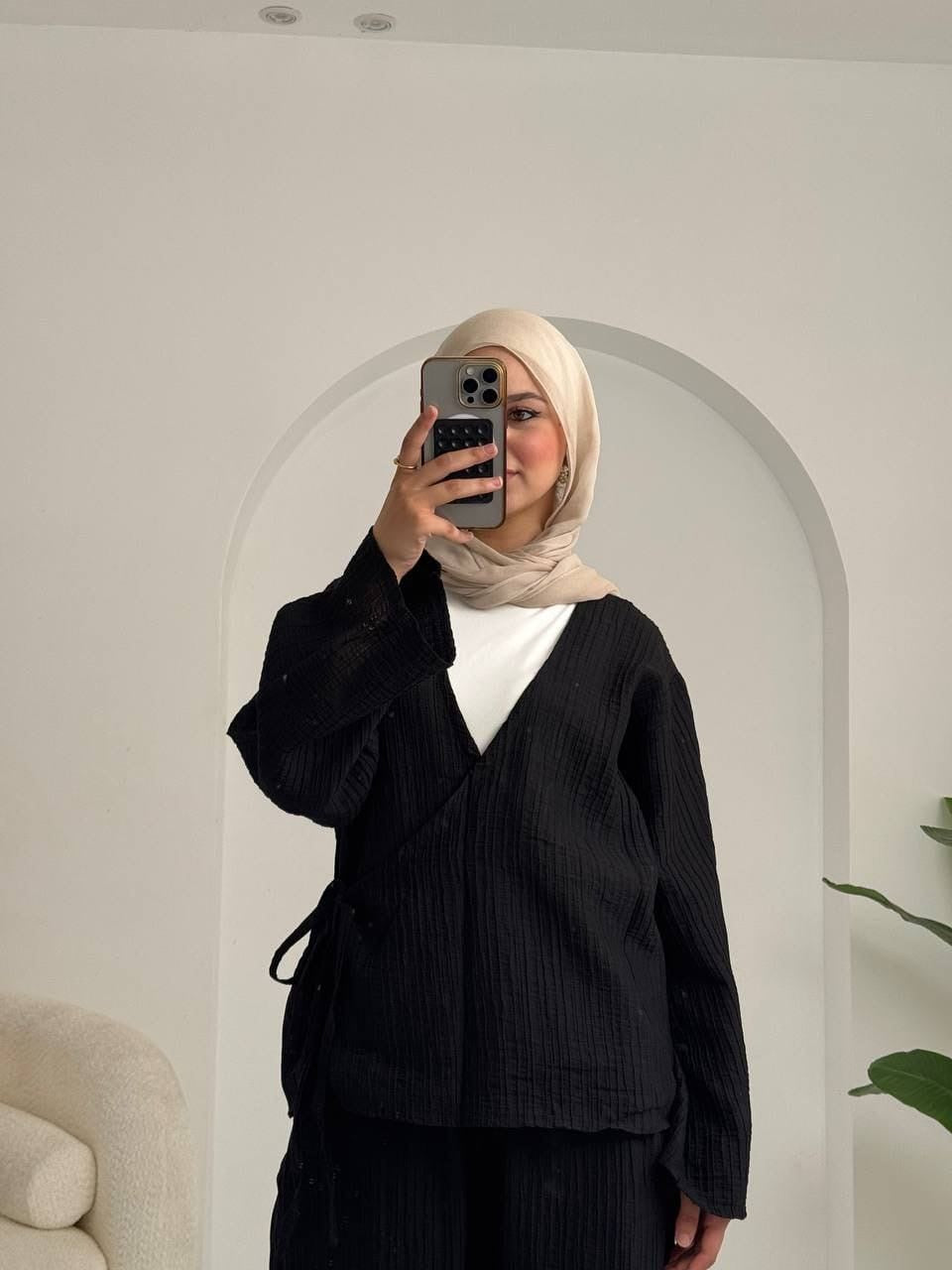 Tied wrap suit
