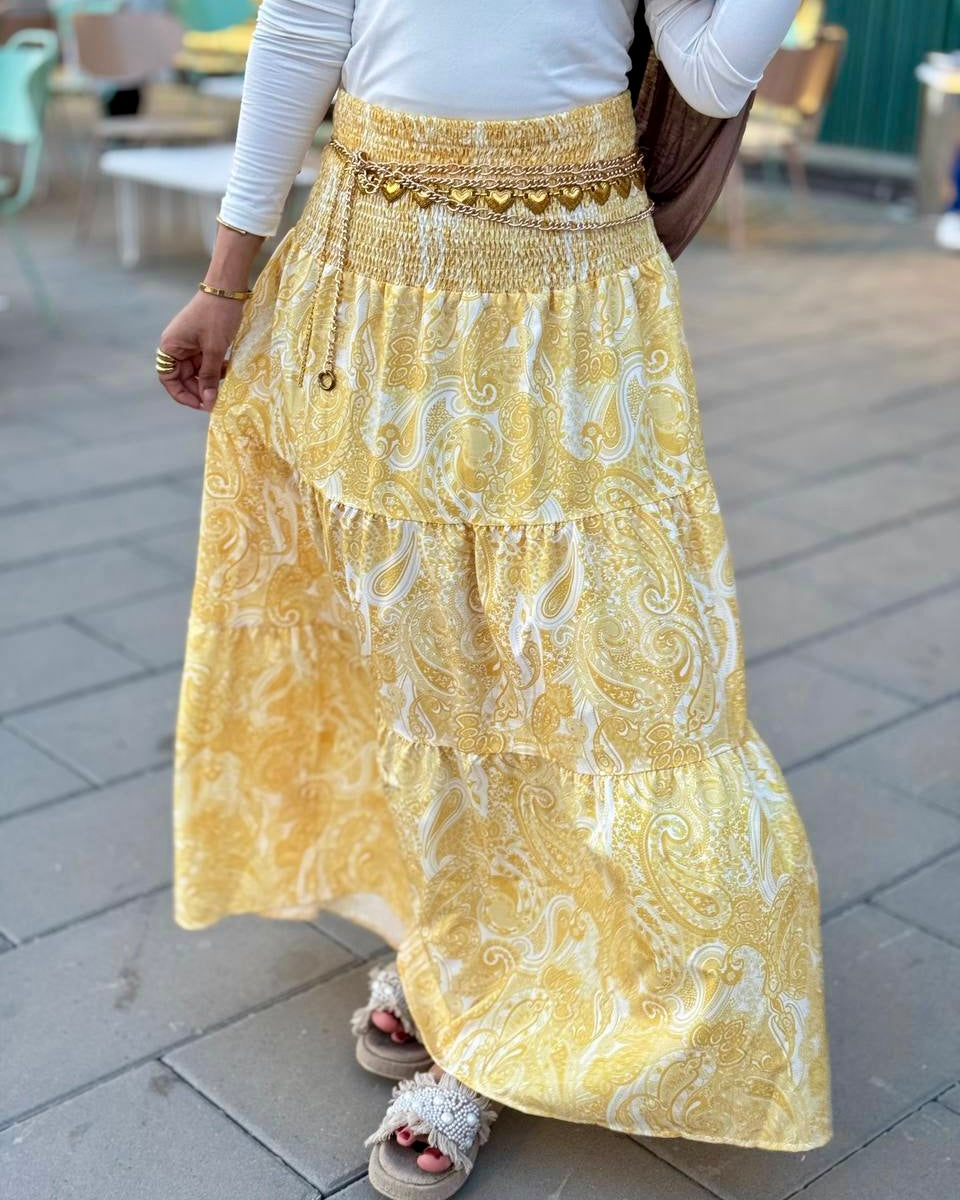 Floral Linen Skirt