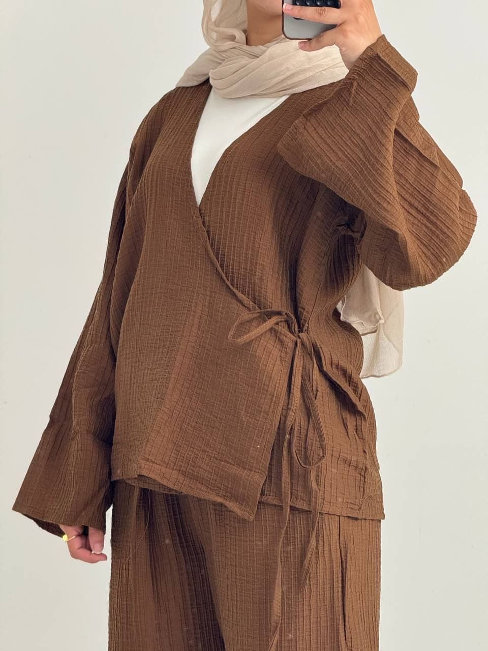 Tied wrap suit