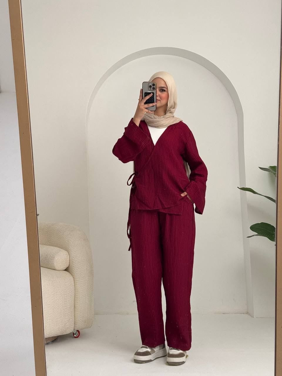 Tied wrap suit