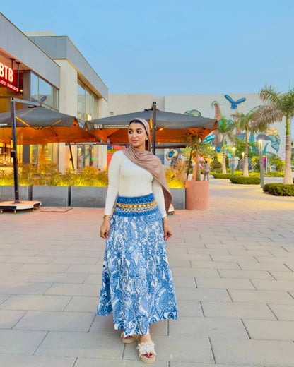 Floral Linen Skirt