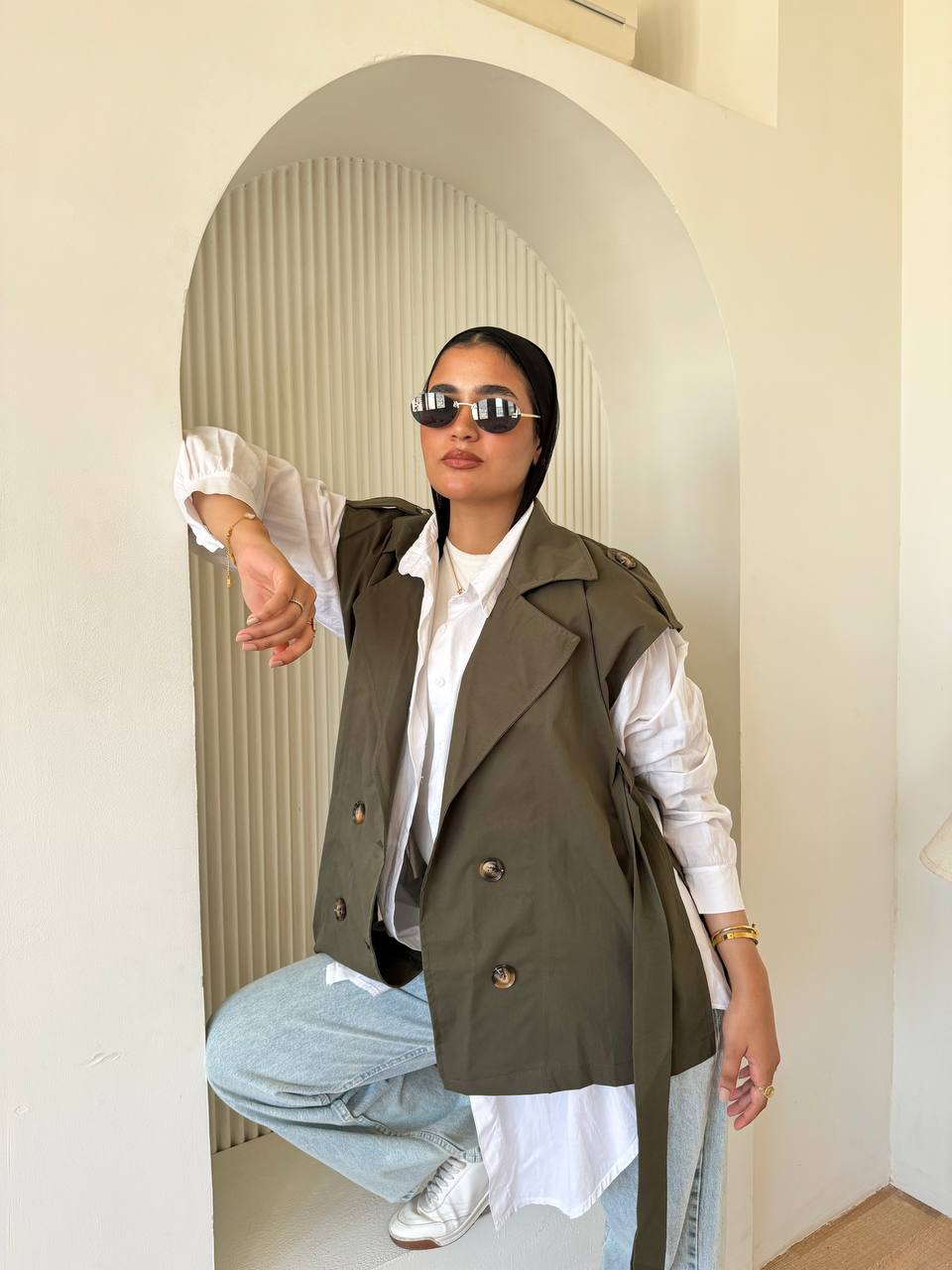 Sleeveless Trench Vest