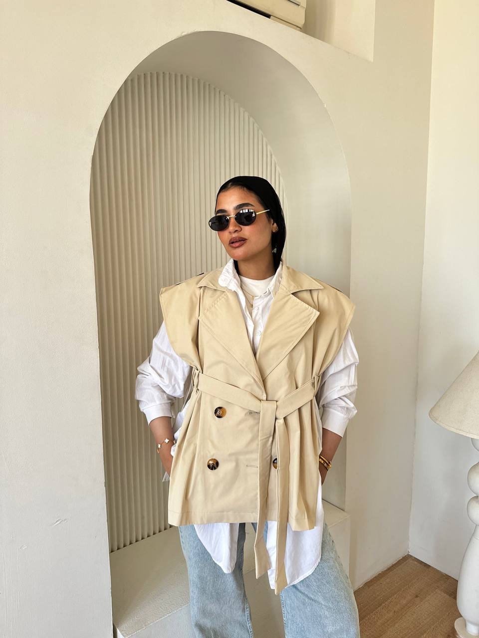 Sleeveless Trench Vest