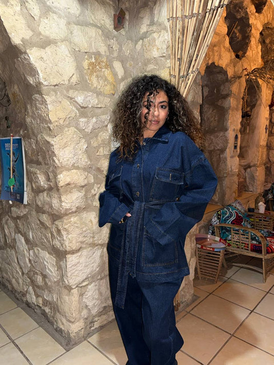 Waistline Denim Suit
