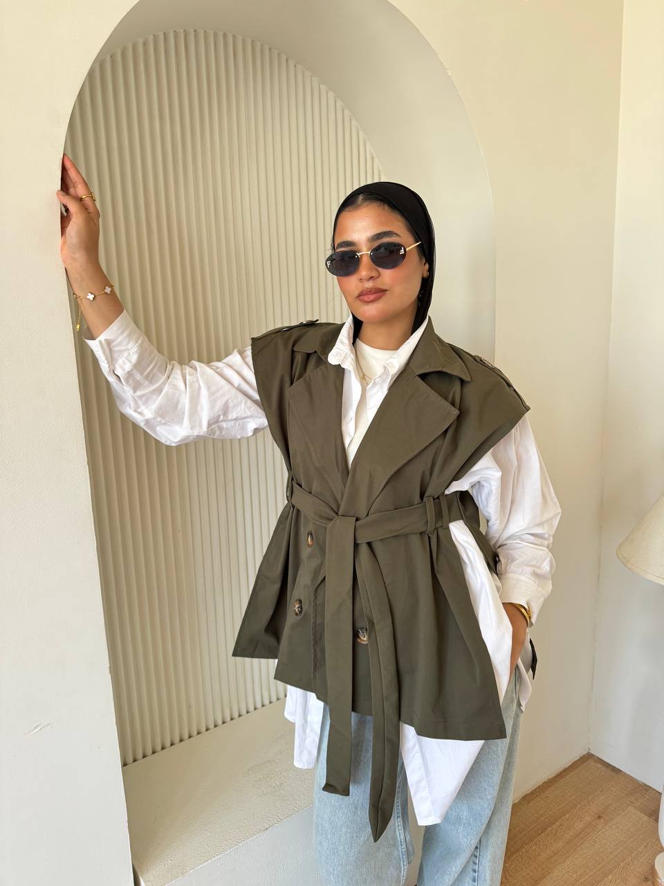 Sleeveless Trench Vest