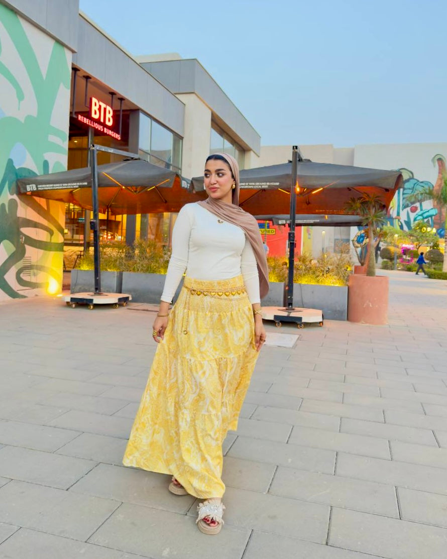 Floral Linen Skirt