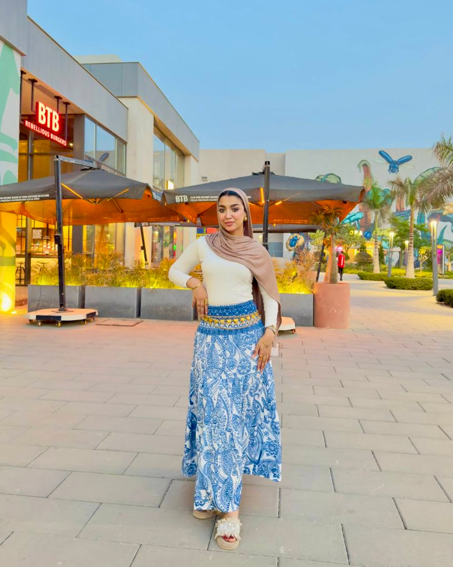 Floral Linen Skirt