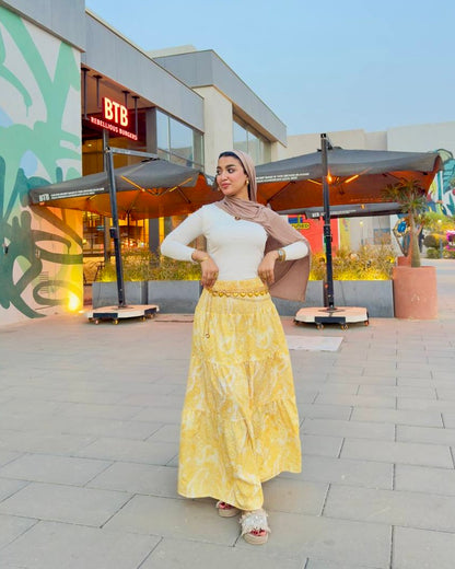 Floral Linen Skirt