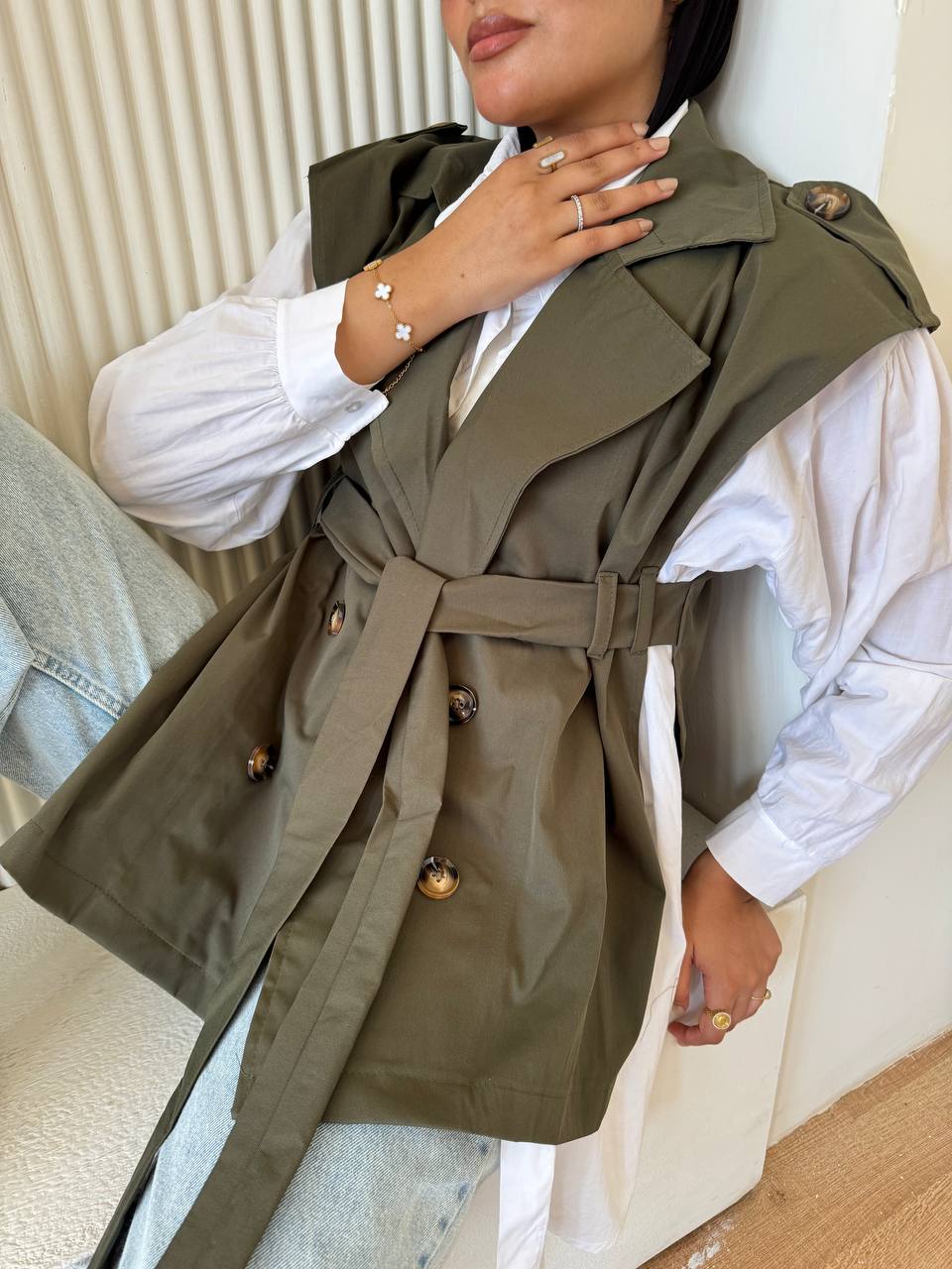 Sleeveless Trench Vest