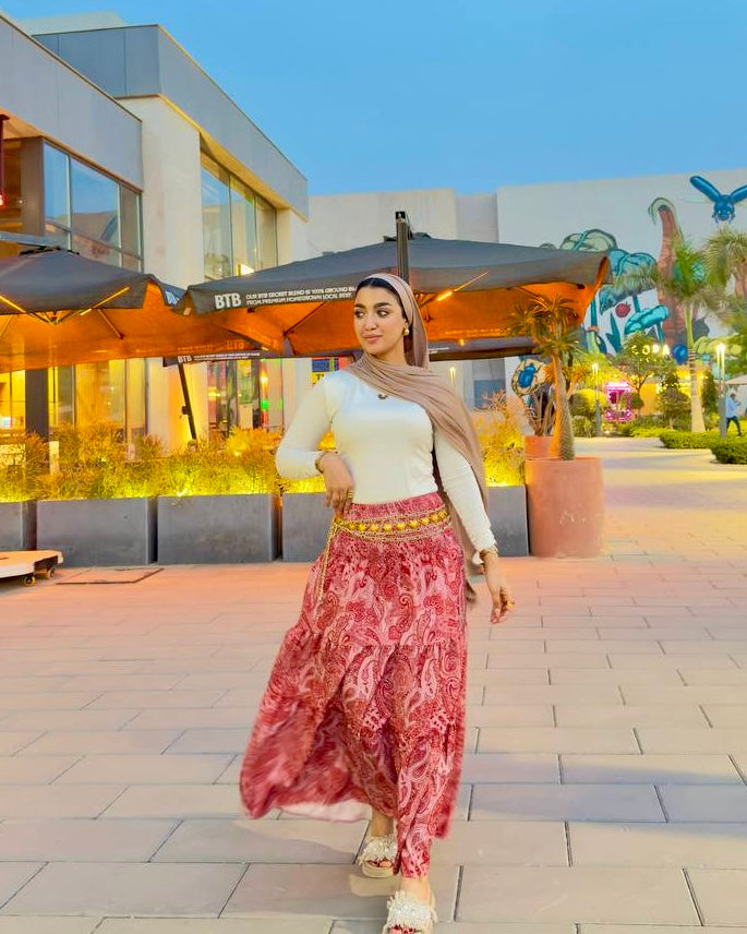 Floral Linen Skirt